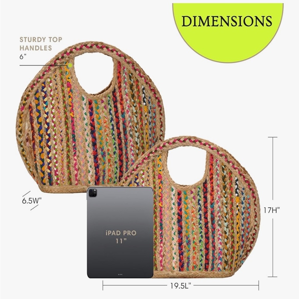 Antik Kraft Multicolor Braided Straw Tote - Picture 3 of 14